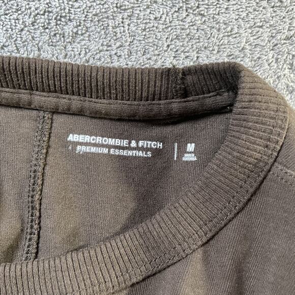 Abercrombie &‎ Fitch Shirt Mens Medium Brown Premium Essentials Oversized Tee - Picture 5 of 10